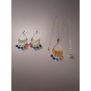 Brighton Elora Gems Colorful Crystal Silver Pendant Necklace & Earrings Set
